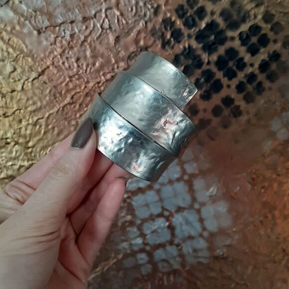 Zara Silvertone Statement Cuff Bracelet - Picture 8 of 15